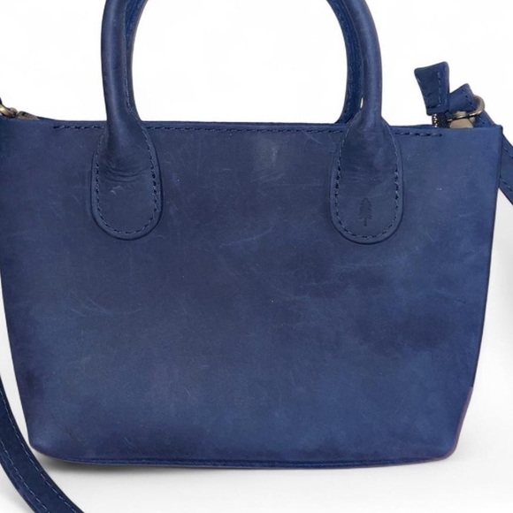 Portland Leather Navy Satchel - Picture 3 of 10